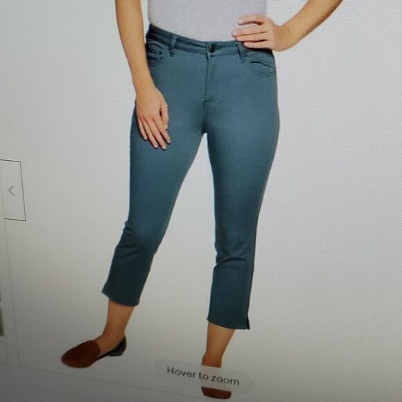 LOGO BY LORI GOLDSTEIN stretch twill cropped pants us 16 - Picture 2 of 7